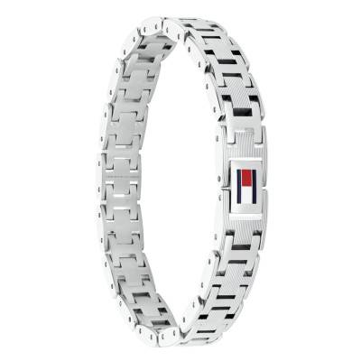 Gray Stainless Steel H-Link Bracelet, Adjustable Length 19 cm - 2790682 - Tommy Hilfiger