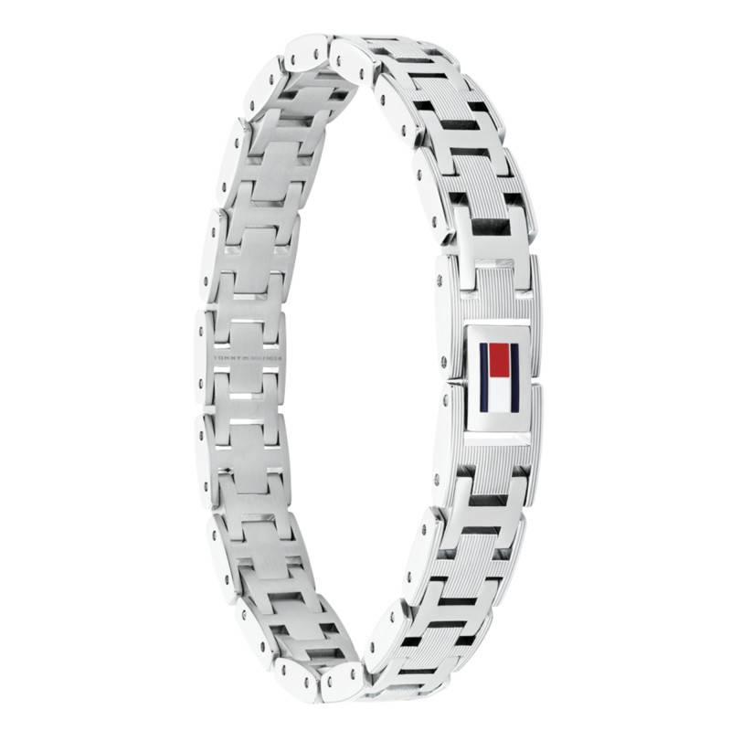 Gray Stainless Steel H-Link Bracelet, Adjustable Length 19 cm - 2790682 - Tommy Hilfiger