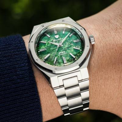F77 MKII SST Green Aventurine Watch - Nivada Grenchen