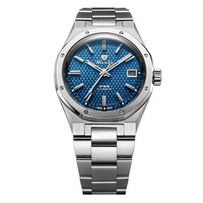 F77 MKII Tressed Dial Blue Dial Watch - Nivada Grenchen