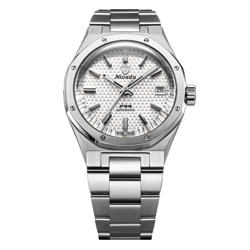 Montre F77 MKII Tressed Dial - White Dial - Nivada Grenchen