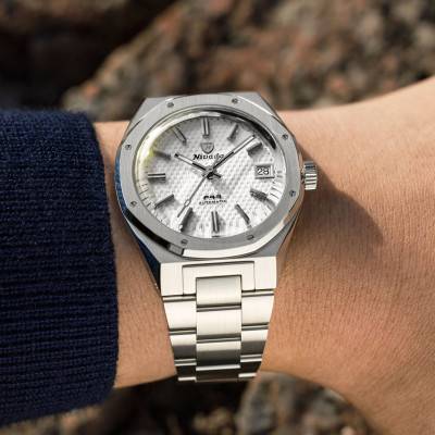 F77 MKII Tressed Dial Watch - White Dial - Nivada Grenchen