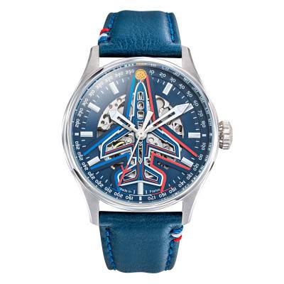Athos 668910 Automatic Blue Leather Watch Gift Set - Patrouille de France