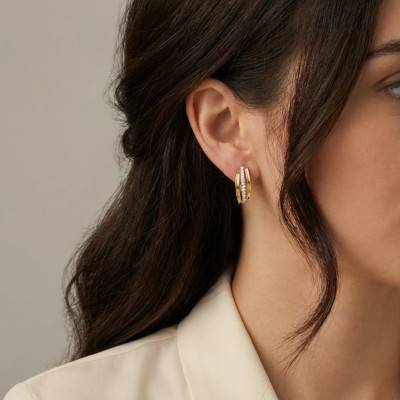 Yellow 375/1000 Gold & Cubic Zirconia Stud Earrings - Emanessence