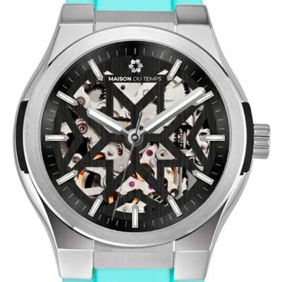 Montre MTEpsilon Skeleton Evo Silicone Turquoise - Maison du Temps