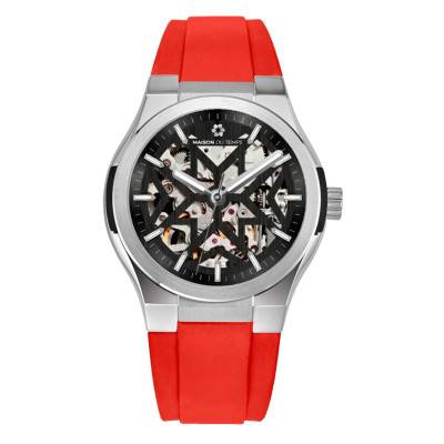 Red Silicone MTEpsilon Skeleton Evo Watch - Maison du Temps