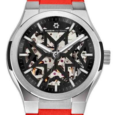 Red Silicone MTEpsilon Skeleton Evo Watch - Maison du Temps