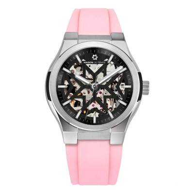 Montre MTEpsilon Skeleton Evo Silicone Rose - Maison du Temps