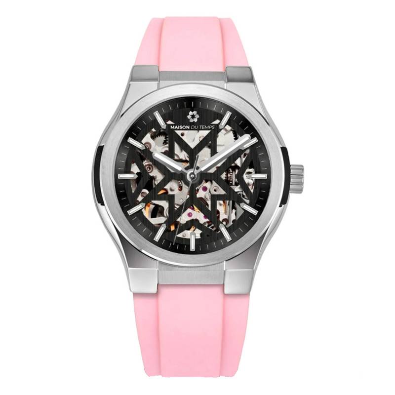 Montre MTEpsilon Skeleton Evo Silicone Rose - Maison du Temps