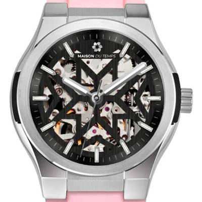 Montre MTEpsilon Skeleton Evo Silicone Rose - Maison du Temps