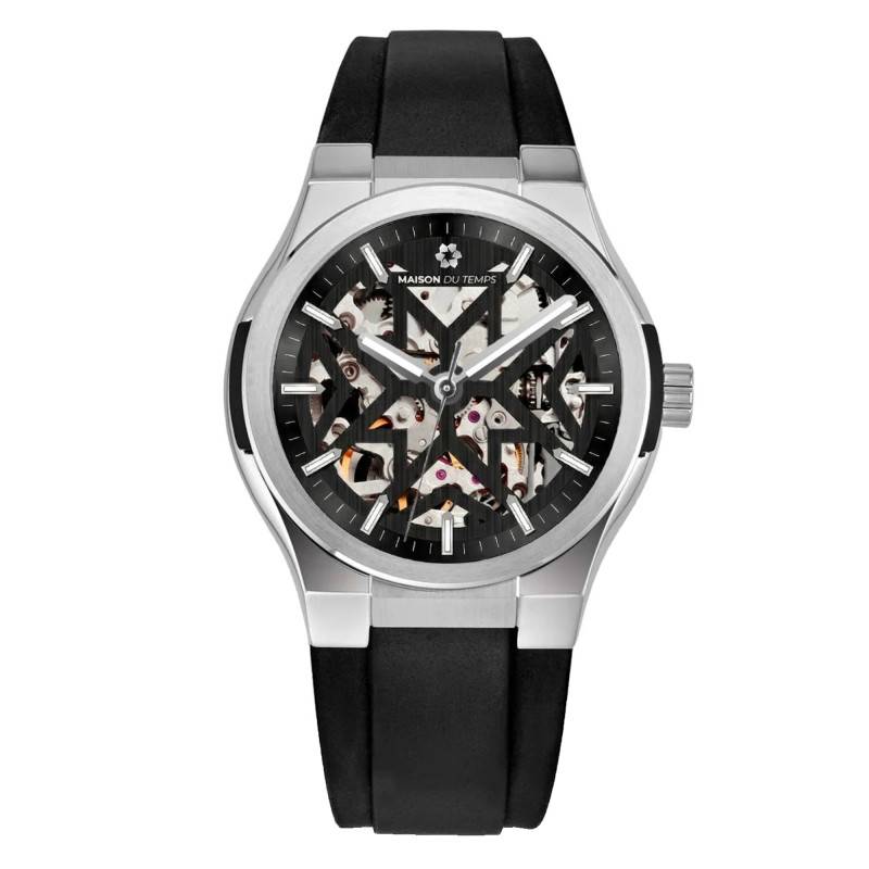 MTEpsilon Skeleton Evo Black Silicone Watch - Maison du Temps