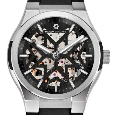 MTEpsilon Skeleton Evo Black Silicone Watch - Maison du Temps