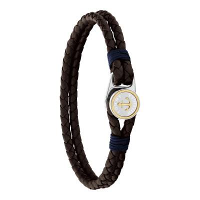 Brown Braided Leather Nautical Bracelet 17.5 cm - 2790692S - Tommy Hilfiger