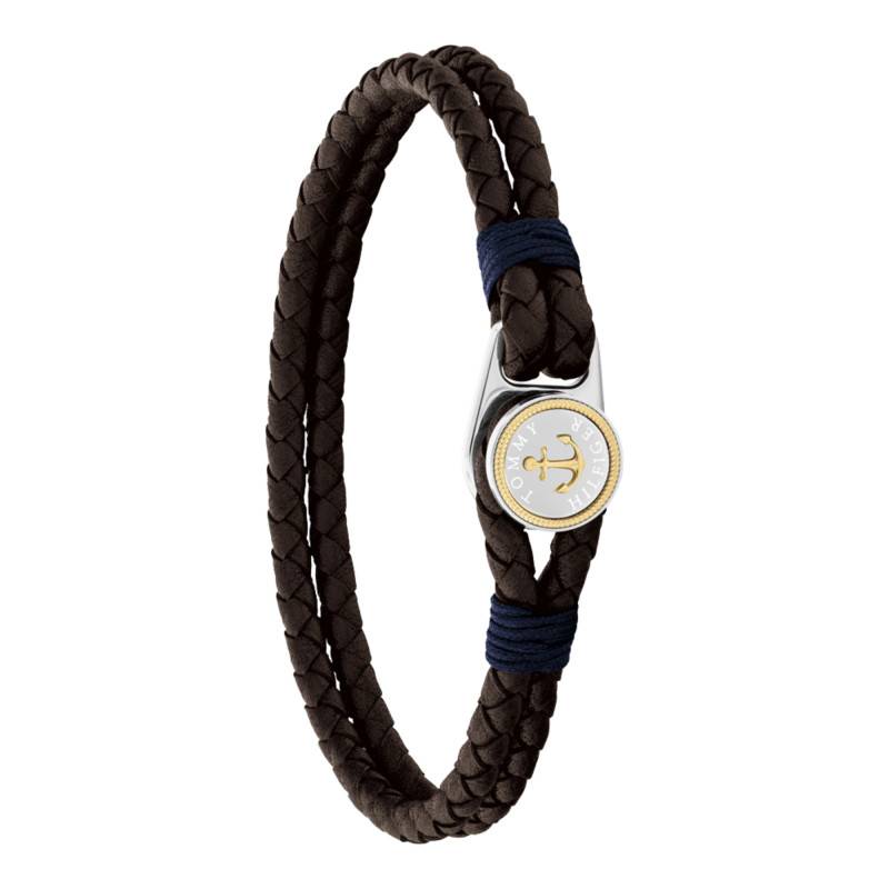 Brown Braided Leather Nautical Bracelet 17.5 cm - 2790692S - Tommy Hilfiger