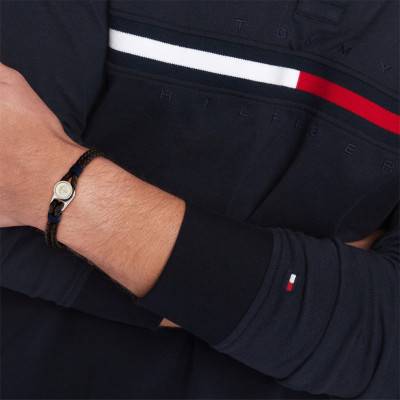 Brown Braided Leather Nautical Bracelet 17.5 cm - 2790692S - Tommy Hilfiger