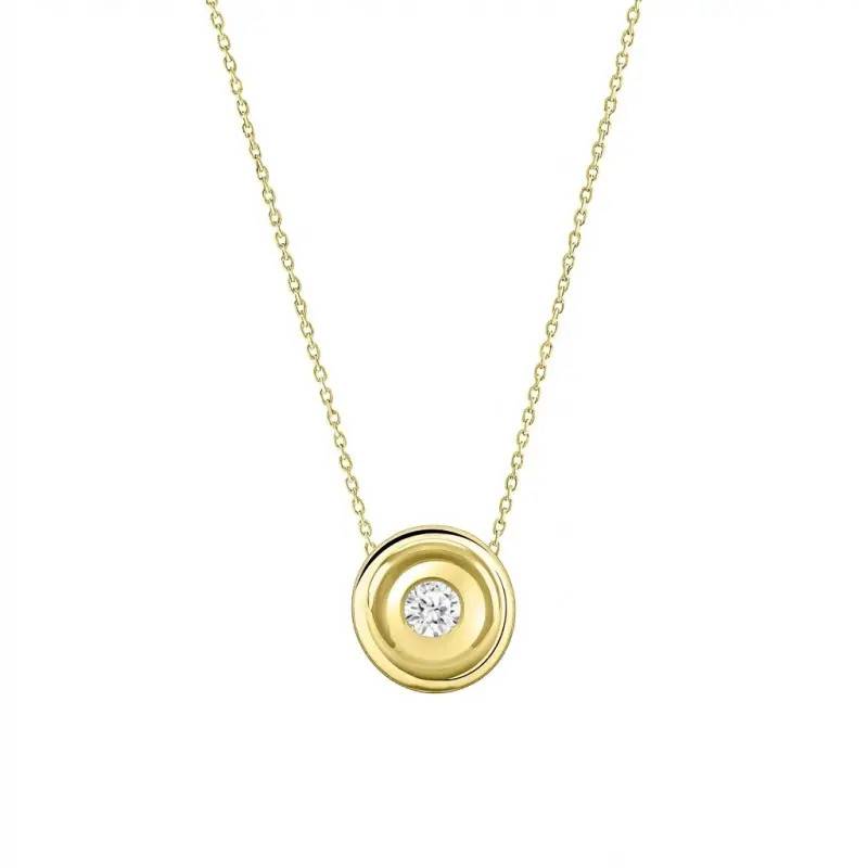 Lab-Grown Diamond Bezel-Set Necklace 0.025 ct in 375 or 750 Yellow Gold - Ocarat