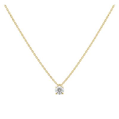 Collier Diamant de Synthèse 4 Griffes 0,40 ct en Or Jaune 375 ou 750 - Ocarat
