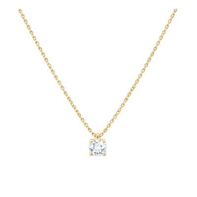 Collier Diamant de Synthèse 4 Griffes 0,50 ct en Or Jaune 375 ou 750 - Ocarat