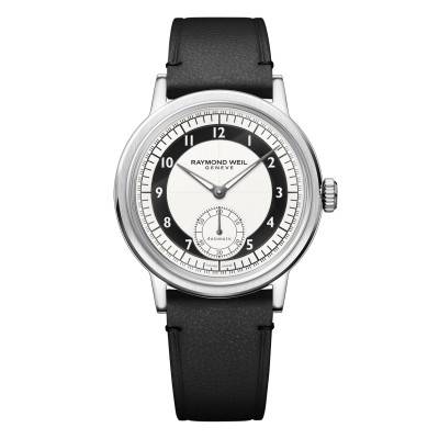Millesime Automatic Small Seconds 39 mm Watch - Black & White Tuxedo Dial - Raymond Weil