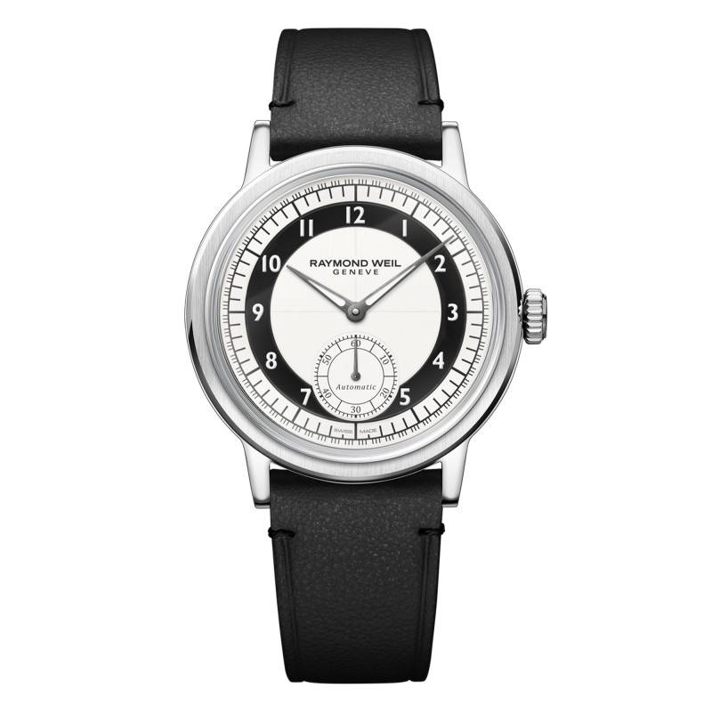 Millesime Automatic Small Seconds 39 mm Watch - Black & White Tuxedo Dial - Raymond Weil