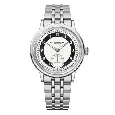 Millesime Automatic Small Seconds 39 mm Watch - Black & White Tuxedo Dial - Raymond Weil