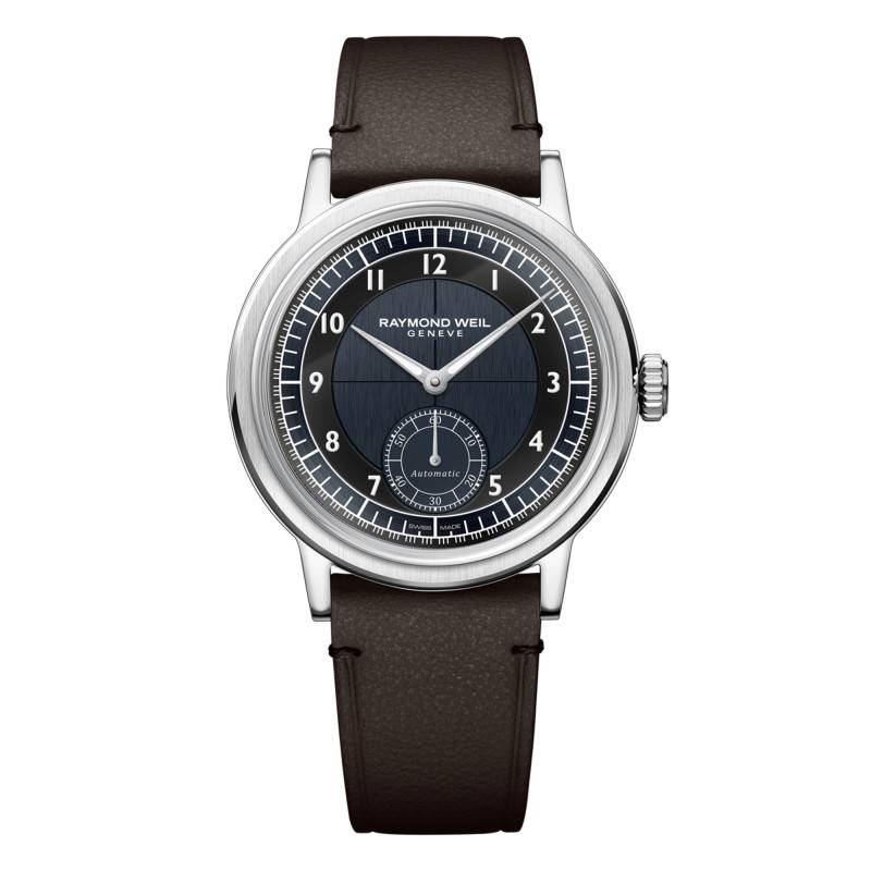 Millesime Small Seconds 39 mm Watch - Midnight Blue and Black Tuxedo Dial - Raymond Weil