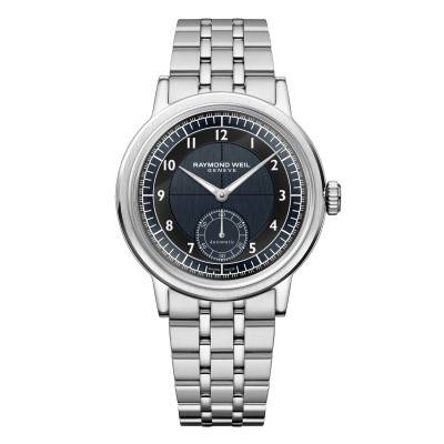 Millesime Small Seconds 39 mm Watch - Midnight Blue and Black Tuxedo Dial - Raymond Weil