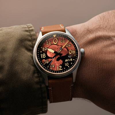 AVI-8 Spitfire Peanuts Snoopy Flying Ace 24 Hour Automatic Limited Edition Watch AV-4150-02 - Avi-8