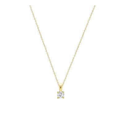 Collier Diamant de Synthèse 4 Griffes 0,15 ct en Or Jaune 375 ou 750 - Ocarat