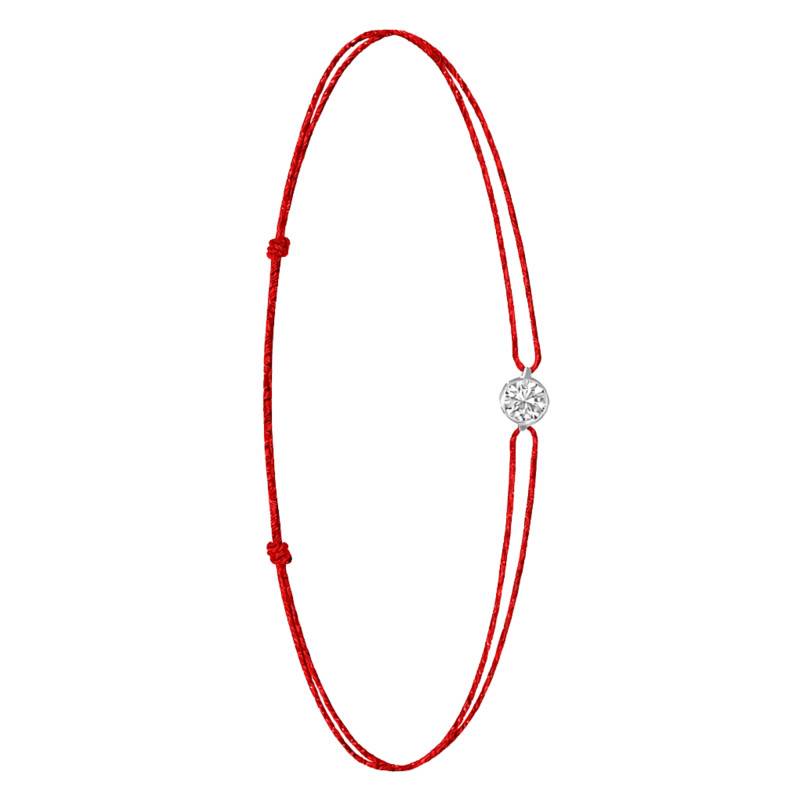 Red Cord White Gold 750/1000 & Lab-Grown Diamond Bracelet 0.15 ct to 0.75 ct - Ocarat