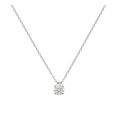 Collier Diamant de Synthèse 4 Griffes 0,25 ct en Or Blanc 375 ou 750 - Ocarat