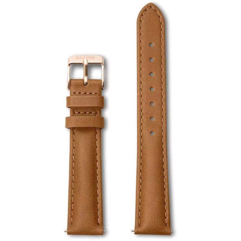 Caramel Leather Watch Strap with Rose Gold Buckle CLS303 - Cluse