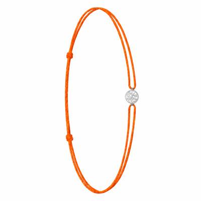 750/1000 White Gold & Lab-Grown Diamond 0.15 ct to 0.75 ct Orange Cord Bracelet - Ocarat