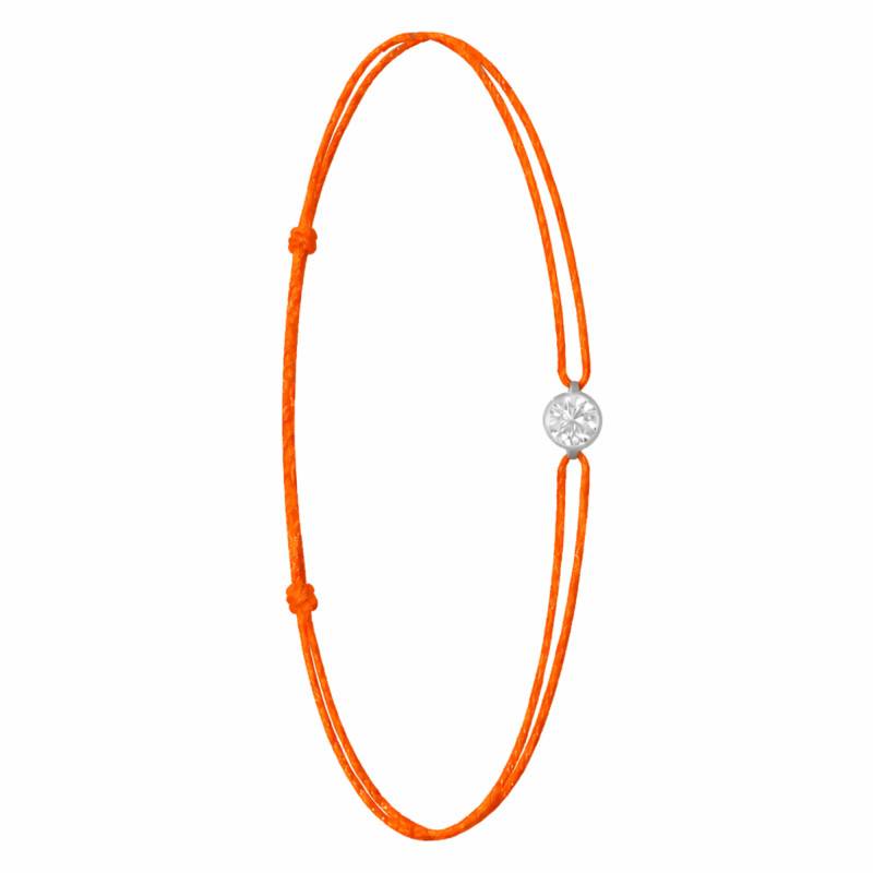 750/1000 White Gold & Lab-Grown Diamond 0.15 ct to 0.75 ct Orange Cord Bracelet - Ocarat