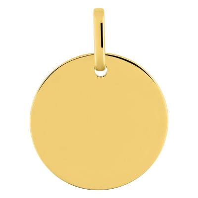 Médaille Ronde Polie en Or Jaune 750, Diamètre 18 mm - Emanessence