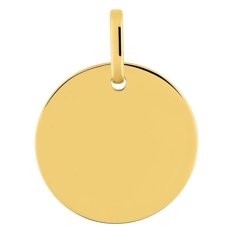 Médaille Ronde Polie en Or Jaune 750, Diamètre 18 mm - Emanessence