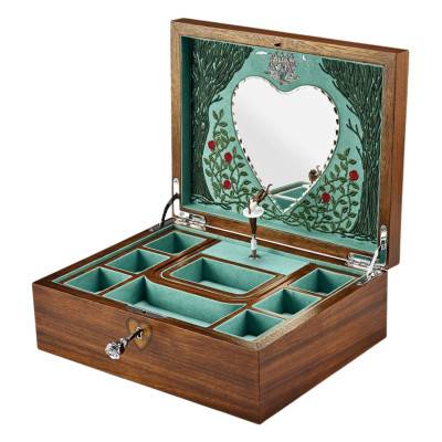 Wolf 1834 Walnut Wood Musical Ballet Jewelry Box, Sleeping Beauty, 26x20.2x9 cm - Wolf 1834