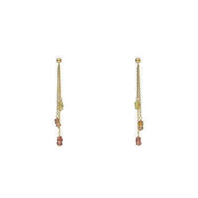 Gold-Plated 925 Silver & Yellow Sapphire Drop Earrings - Orus Bijoux