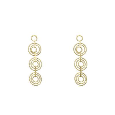 Gold-Plated Diamond-Cut 925 Silver Drop Earrings, 12 mm Diameter - Orus Bijoux