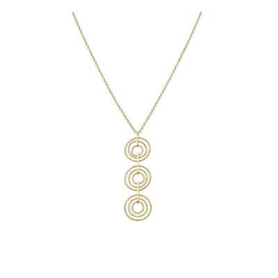 925 Sterling Silver Gold-Plated Diamond-Cut Spiral Adjustable Necklace, 40 cm - Orus Bijoux