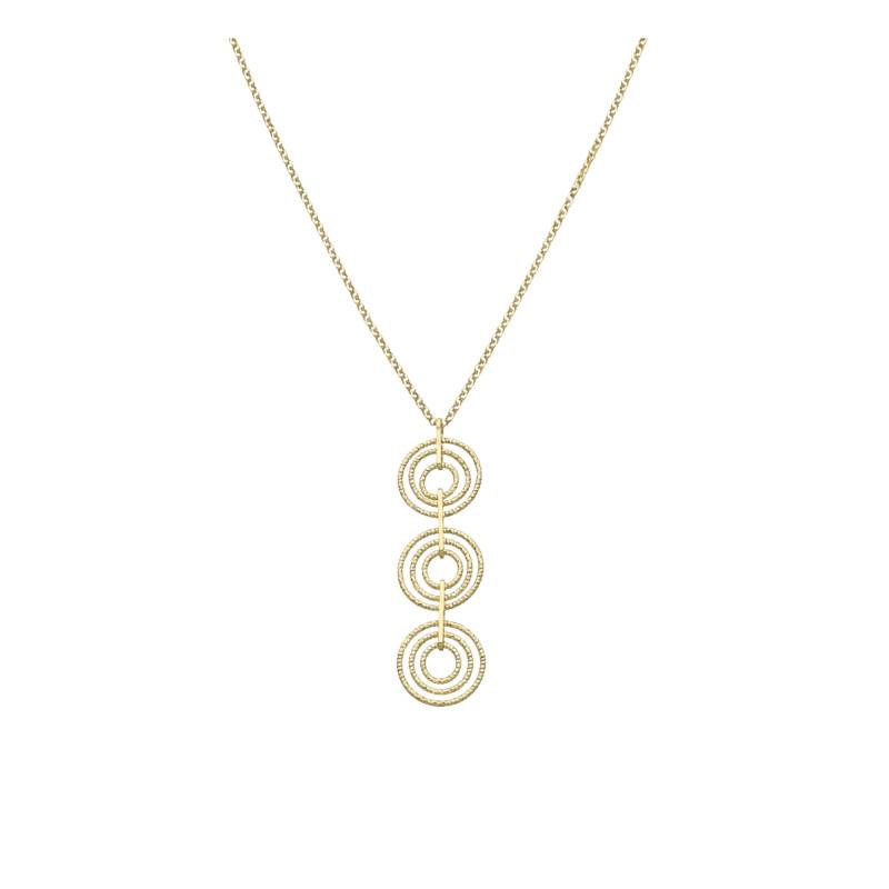 925 Sterling Silver Gold-Plated Diamond-Cut Spiral Adjustable Necklace, 40 cm - Orus Bijoux