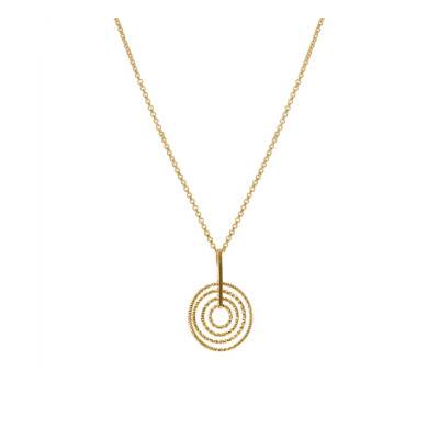 925 Sterling Silver Gold-Plated Diamond-Cut Spiral Necklace, 41 cm - Orus Bijoux