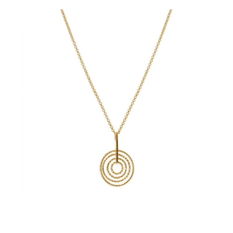 925 Sterling Silver Gold-Plated Diamond-Cut Spiral Necklace, 41 cm - Orus Bijoux