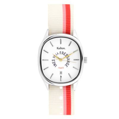 Montre Grande Colorama Rose- Rouge Kelton x Ines de la Fressange Paris 9124392 - Kelton