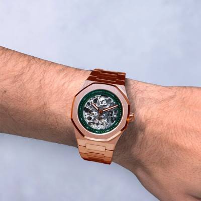 MTBeta Rose Gold Steel Skeleton Watch - Maison du Temps