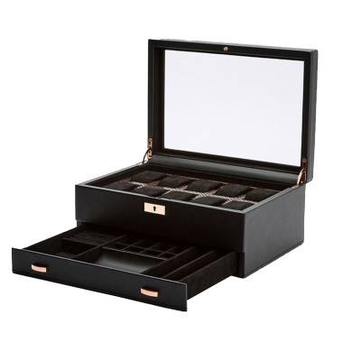WOLF 1834 AXIS 10-Watch Box with Drawer, Bronze - Wolf 1834