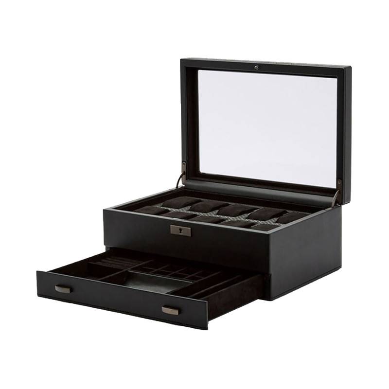 WOLF 1834 AXIS 10-Watch Box with Drawer, Powder-Coated - Wolf 1834