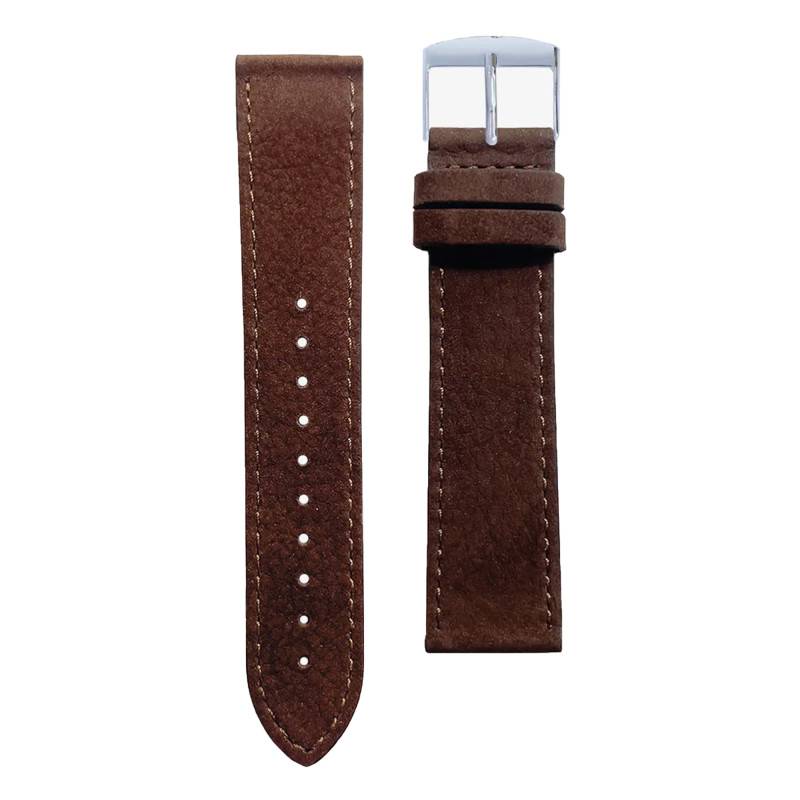 Chocolate Nubuck Leather Watch Strap - Gustave & Cie