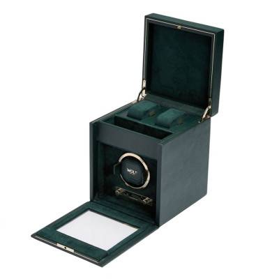 British Racing Green Single Watch Box 792141 Winder - Wolf 1834