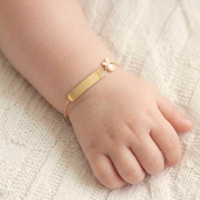 Gourmette Lapin Maille Forçat en Or Jaune 375, Longueur 12 cm Ajustable - Ocarat